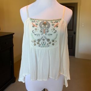 Colorfully Studded White Tank Top